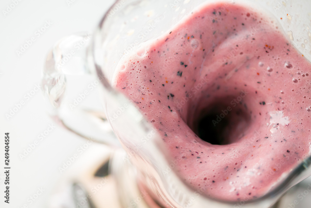 Fototapeta premium Raspberry Banana Smoothie in a Blender