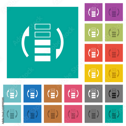 Refresh rate square flat multi colored icons