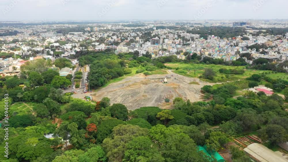 bangalore city famous botanical garden aerial panorama 4k india bangalore city famous botanical garden aerial panorama 4k india