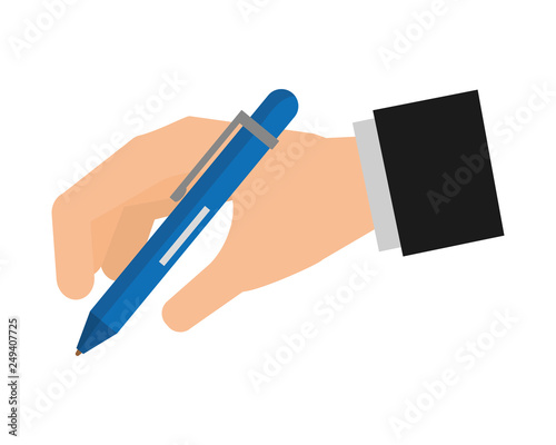 hand with office pen