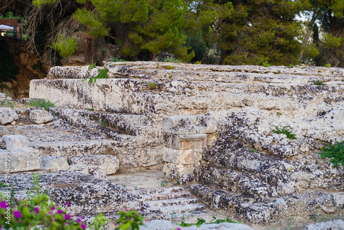 The altar of Ierone I is a large monumental work in the ancient quarter of Neapolis in Syracuse within the Archaeological Park of Neapolis. 3rd century AC photo