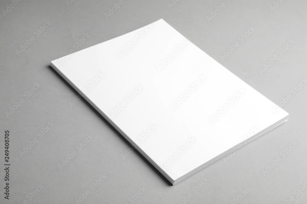 Brochure with blank cover on grey background. Mock up for design Brochure with blank cover on grey background. Mock up for design
