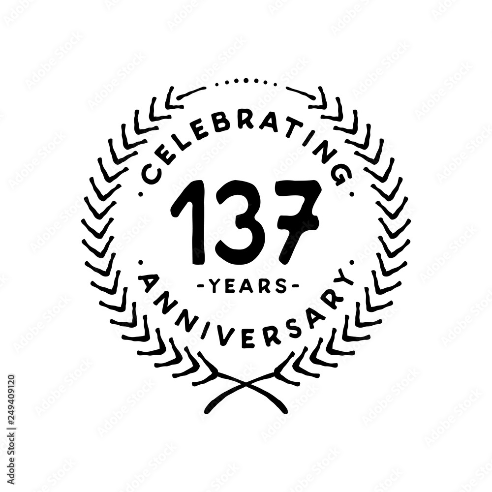 Fototapeta premium 137 years design template. 137th vector and illustration 