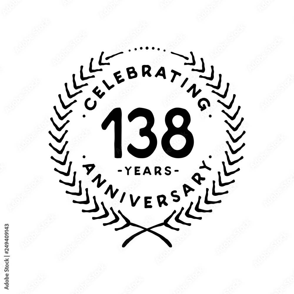 138 years design template. 138th vector and illustration 138 years design template. 138th vector and illustration