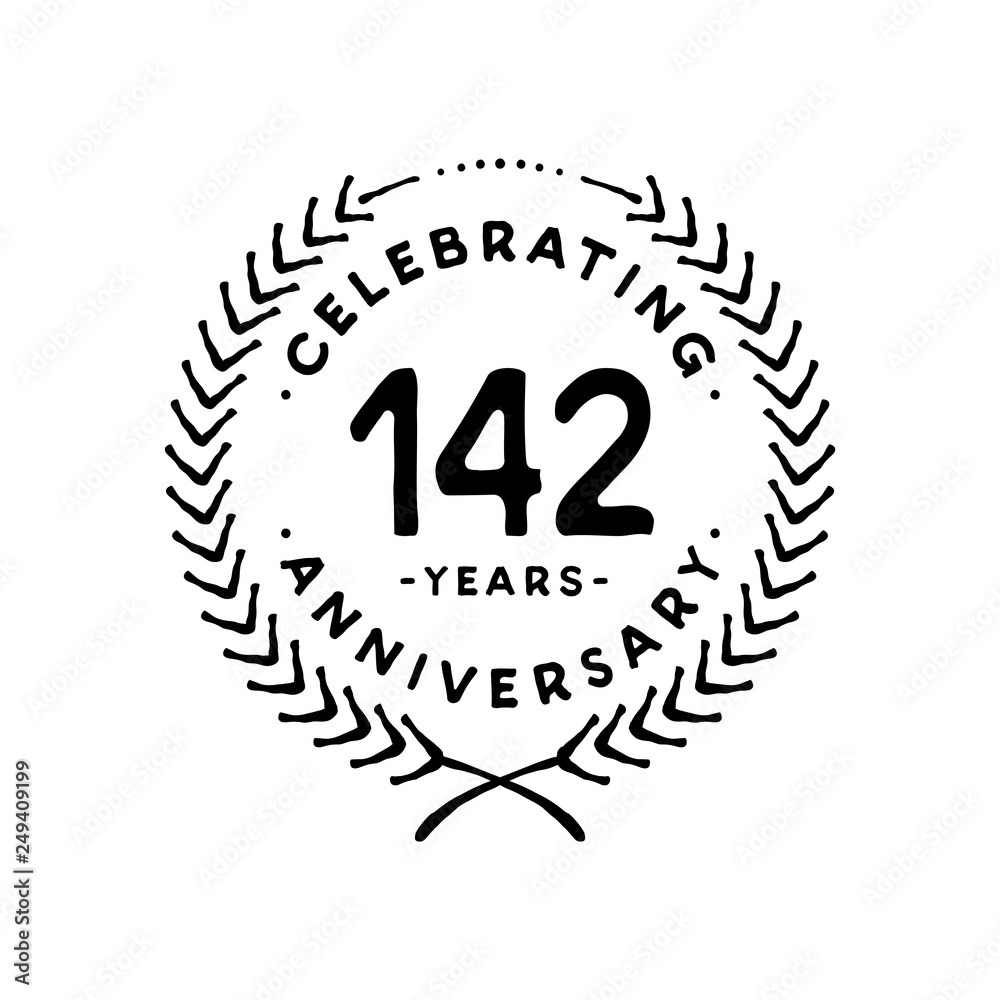 142 years design template. 142nd vector and illustration 142 years design template. 142nd vector and illustration