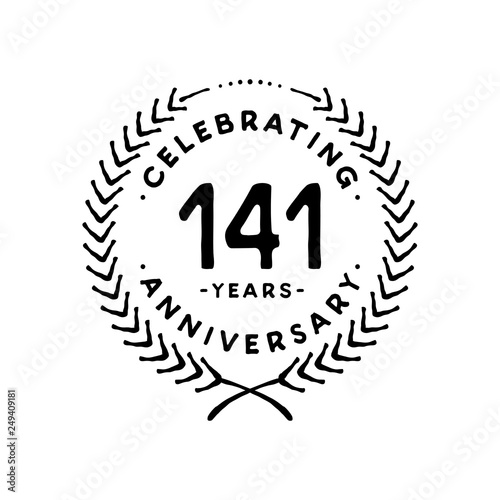 141 years design template. 141st vector and illustration 