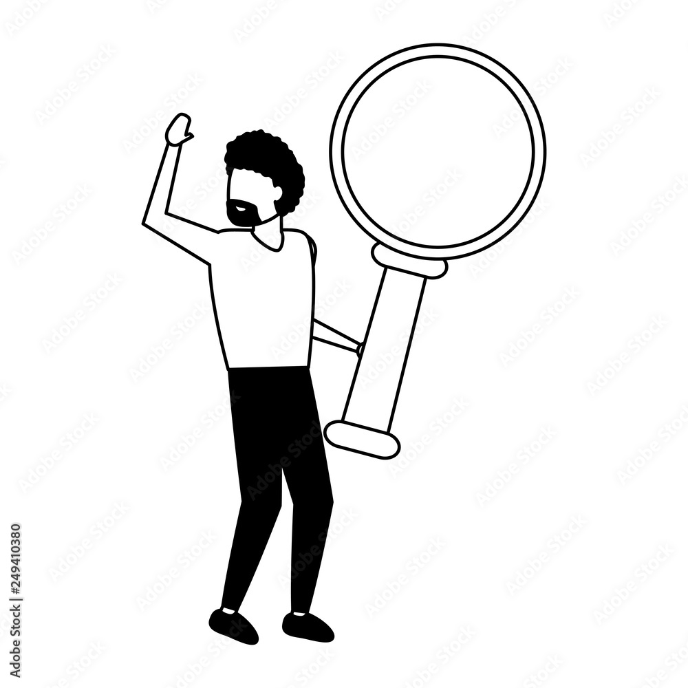 businessman holding magnifying glass businessman holding magnifying glass