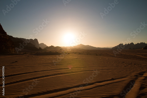 Sunset in Wadi Rum desert  Jordan