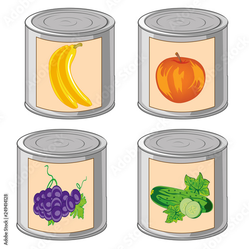 Banks with compote on white background is insulated