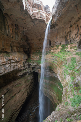 Balou Balaa waterfall (Baatara Gorge Waterfall),  Tannourine, Lebanon, Middle East photo