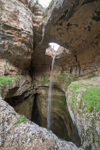 Balou Balaa waterfall (Baatara Gorge Waterfall),  Tannourine, Lebanon, Middle East photo