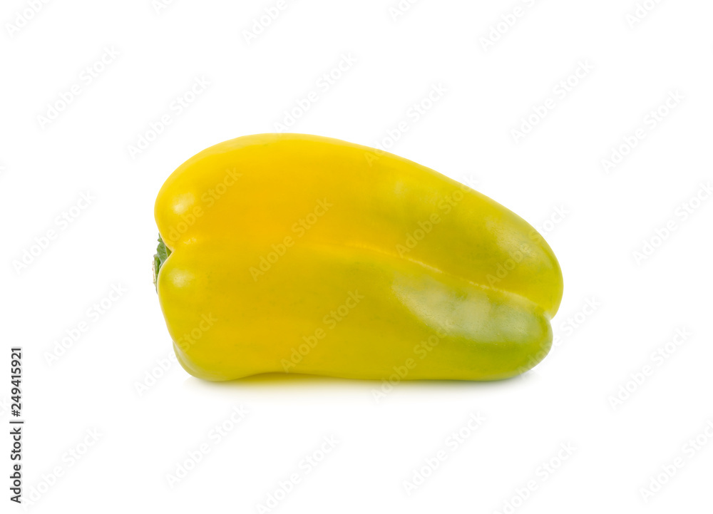 fresh Aura sweet yellow-green pepper on white background fresh Aura sweet yellow-green pepper on white background
