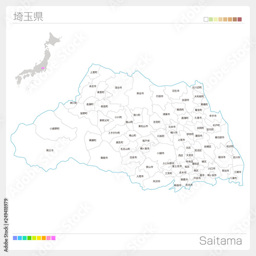 埼玉県の地図（市町村・区分け）
