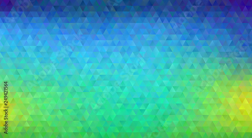 Blue, Green and Yellow Gradient Blur Low Poly Triangle Pattern Background. Shiny Crystal Geometric Faceted Texture. Vector Graphic for Web, Mobile Interfaces or Print Design. 9:16 Aspect Ratio Layout