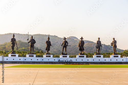 Rajabhakti Park is new landmark and tourist attraction is most popular in sunset time at Hua Hin Prachuap Khiri Khan Thailand. Translate text from Thai language