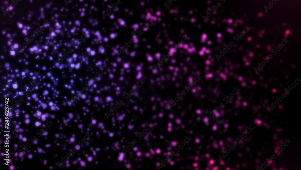Fototapeta premium 3D Rendering of abstract colorful circles with depth of field blur. For use with deep machine learning, crypto currency, Big data visualization, Data center, Stars or universe galaxy theme.