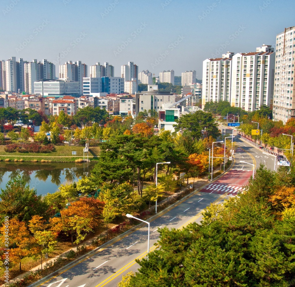 한국 청주시티의 도시풍경 스톡 사진 | Adobe Stock