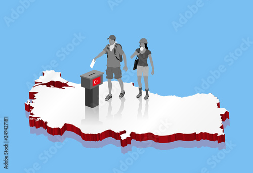 Protester voters are voting for Turkish election over Turkey map