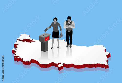 Secular voters are voting for Turkish election over Turkey map