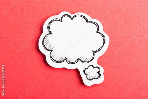 Speech Bubble Isolated On Red Background