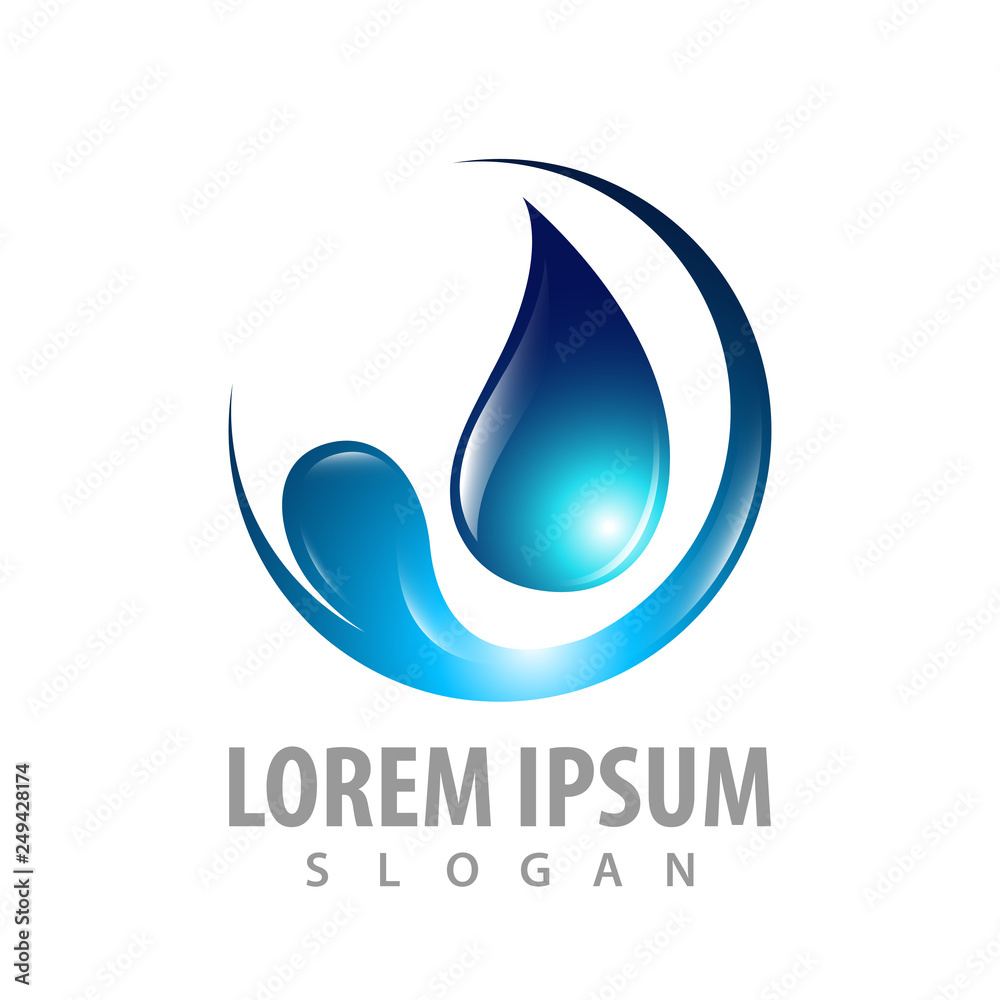 Circle water drop logo concept design. Symbol graphic template element vector Circle water drop logo concept design. Symbol graphic template element vector