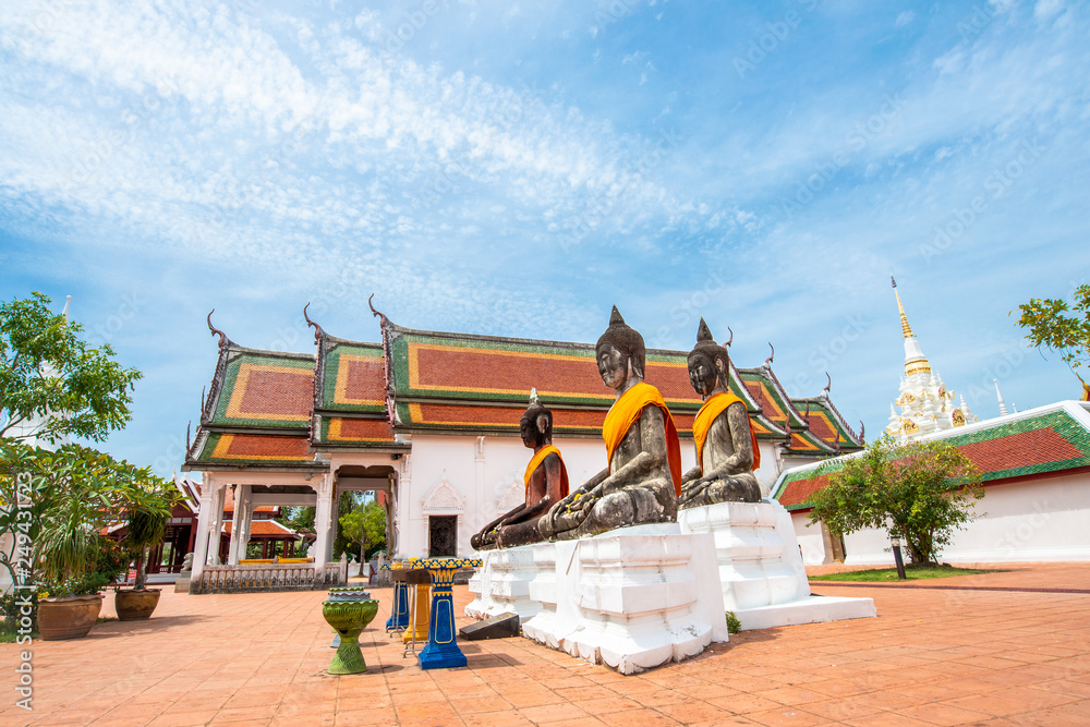 Naklejka premium Buddha Statue at Wat Phra Borommathat Chaiya , Surat Thani , Thailand.