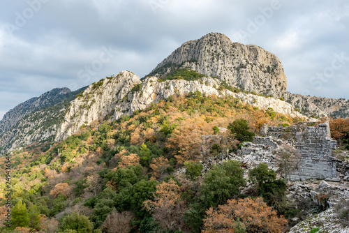 Antalya - Turkey. December 21, 2017. Termessos Ancient City wintertime in Antalya, Turkey.Termessos one of Turkey’s major attractions, 30km northwest of Antalya