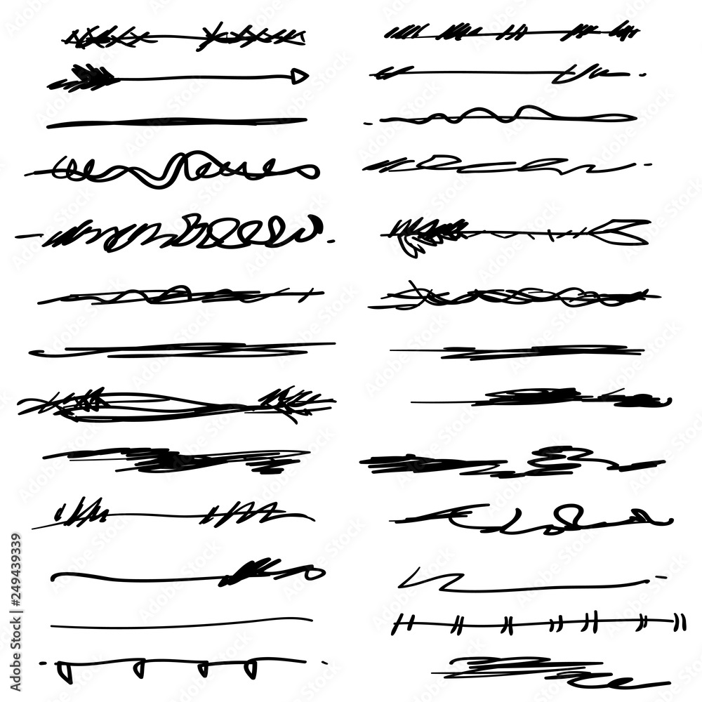 Collection of hand drawn Underline Strokes in Marker Brush Doodle Style Various Shapes in Lines vector Collection of hand drawn Underline Strokes in Marker Brush Doodle Style Various Shapes in Lines vector