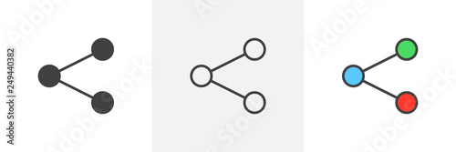 Share connection icon. Line, glyph and filled outline colorful version, link share outline and filled vector sign. Symbol, logo illustration. Different style icons set. Pixel perfect vector graphics