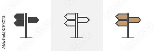 Print op canvas Traffic direction board icon
