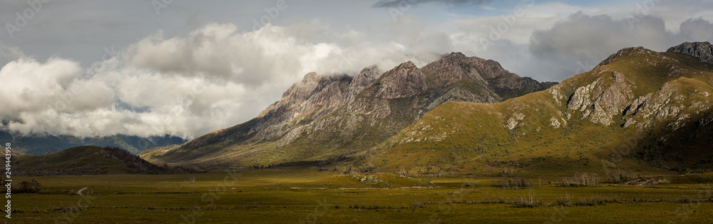 The Sentinels mountains by the Gordon River Road, Tasmania The Sentinels mountains by the Gordon River Road, Tasmania