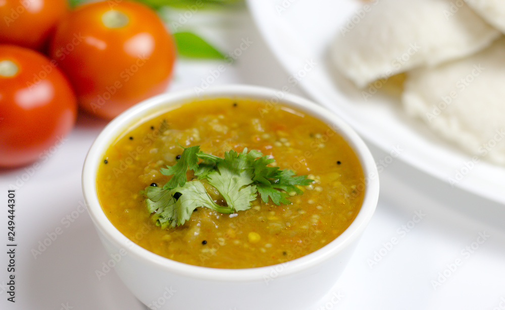 Dosa idli with sambar and dall for breakfast or dinner in south india