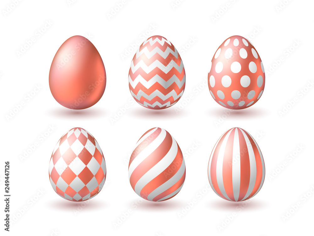 Realistic golden egg isolated on white background. Vector illustration