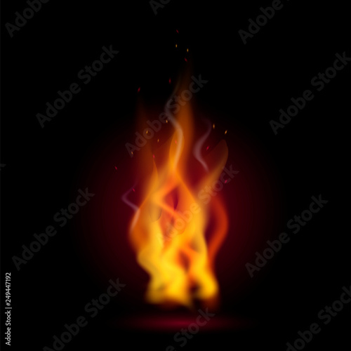Realistic fire flames on black background © Jane Gaydarova