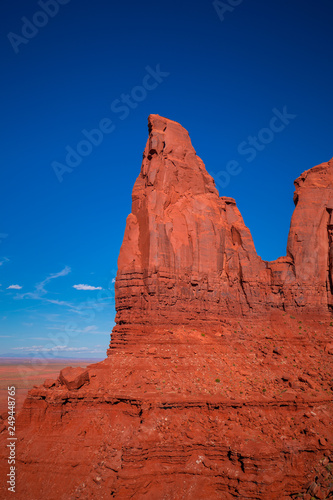 Monument Valley. Navajo Tribal Park. Red rocks and mountains. Located on the Arizona–Utah border. USA