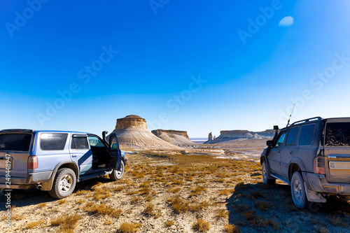 Panorama view of the mountain-Yurt, Bozzhira, unexplored region of Mangystau photo