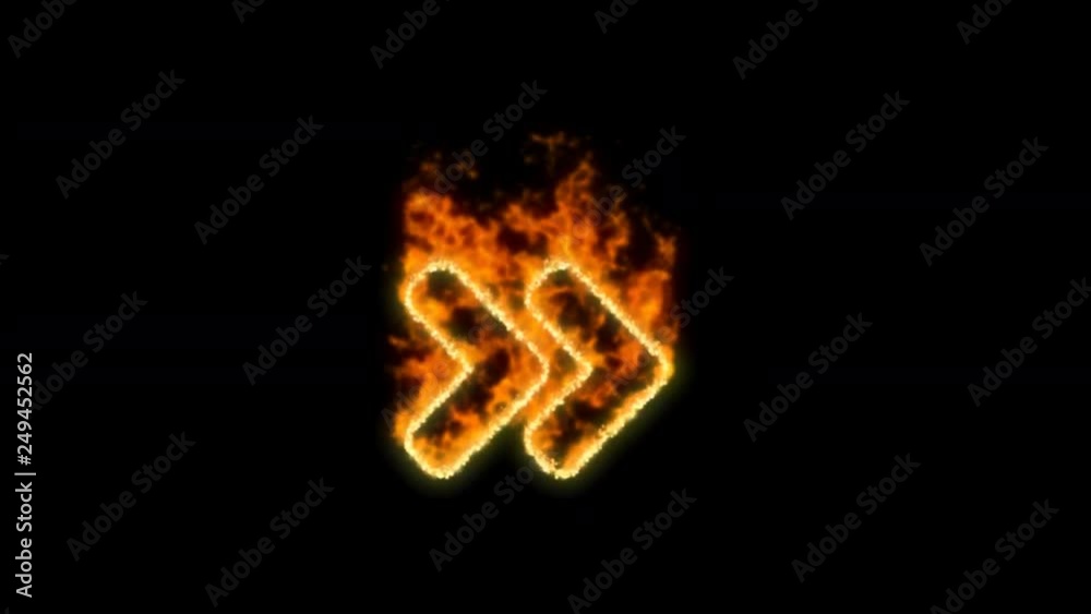 angle double right symbol inflames. Then disappears. In - Out loop. Alpha channel Premultiplied - Matted with color black angle double right symbol inflames. Then disappears. In - Out loop. Alpha channel Premultiplied - Matted with color black