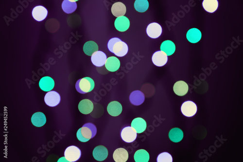 abstract blurred lights on background in blue, violtt and purple colors. - christmas celebration concept