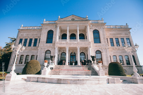 Dolmabahce Palace on the European coast of the Bosphorus in Istanbul, Turkey photo