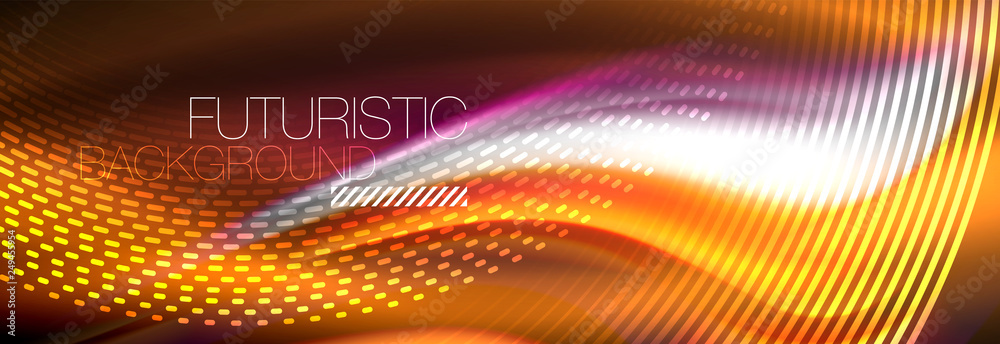 Fluid color neon wave lines background, neon liquid color futuristic paint template Fluid color neon wave lines background, neon liquid color futuristic paint template