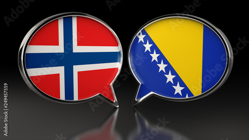Norway and Bosnia and Herzegovina flags with Speech Bubbles. 3D illustration Free Download Norway and Bosnia and Herzegovina flags with Speech Bubbles. 3D illustration - GFXLoad