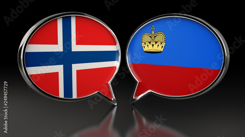 Norway and Liechtenstein flags with Speech Bubbles. 3D illustration Free Download Norway and Liechtenstein flags with Speech Bubbles. 3D illustration - GFXLoad