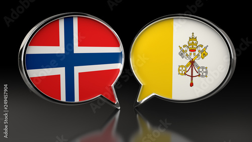 Norway and Vatican City flags with Speech Bubbles. 3D illustration Free Download Norway and Vatican City flags with Speech Bubbles. 3D illustration - GFXLoad