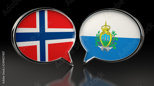 Norway and San Marino flags with Speech Bubbles. 3D illustration Free Download Norway and San Marino flags with Speech Bubbles. 3D illustration - GFXLoad