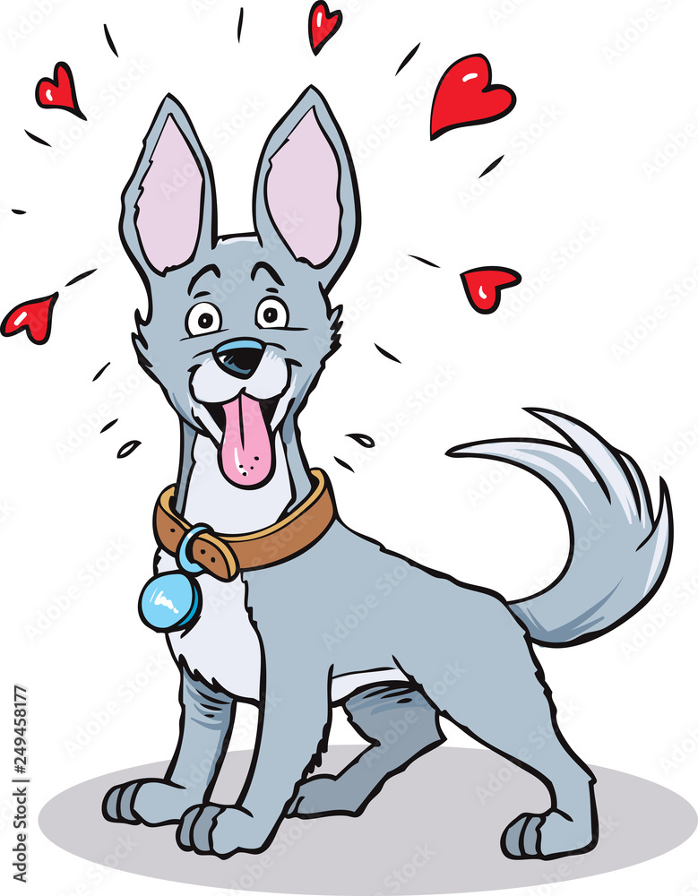 Valentine's day illustration. Dog in love. - Vector Valentine's day illustration. Dog in love. - Vector