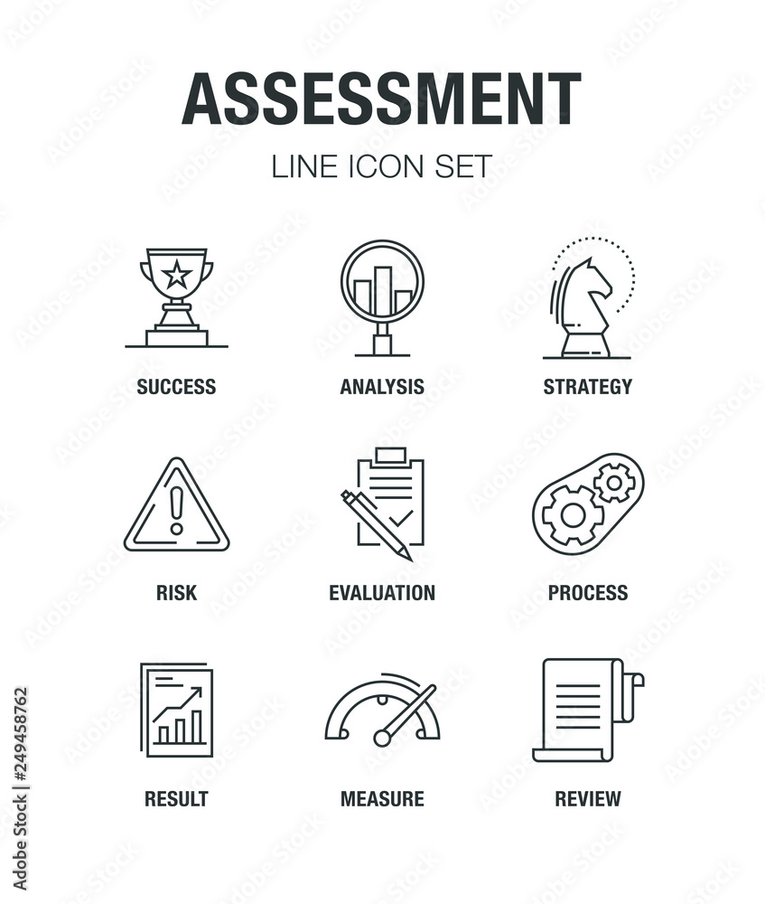 ASSESSMENT LINE ICON SET ASSESSMENT LINE ICON SET