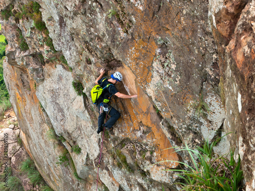Rock climber in Cuscuzeiro sandstone rock