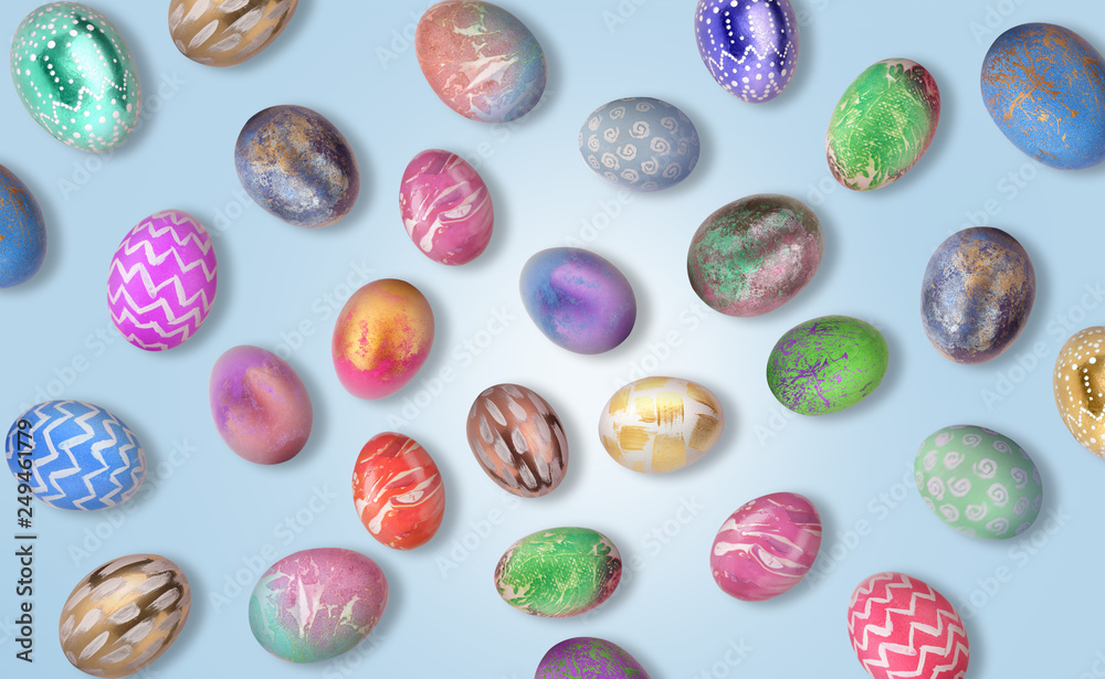 Beautiful Easter eggs on color background Beautiful Easter eggs on color background