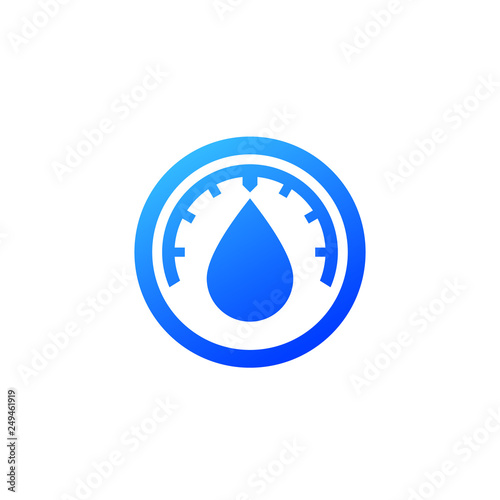 humidity vector icon, blue on white