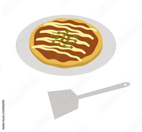 お好み焼きとヘラ Stock イラスト Adobe Stock